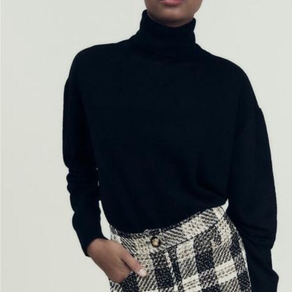 Zara High Waist Black and White Checkered Shorts NWT Size XS - Picture 2 of 9